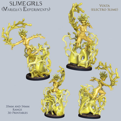Volta, the Electric Slime Girl | Ronin Arts Workshop | 28mm-120mm Scale | Resin 3D Printed Miniature
