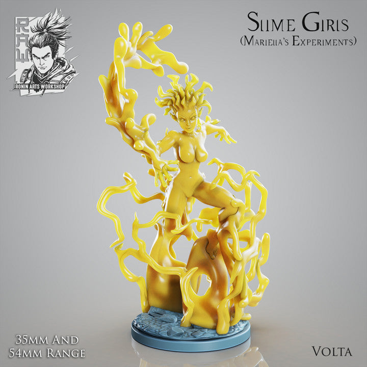 Volta, the Electric Slime Girl | Ronin Arts Workshop | 28mm-120mm Scale | Resin 3D Printed Miniature