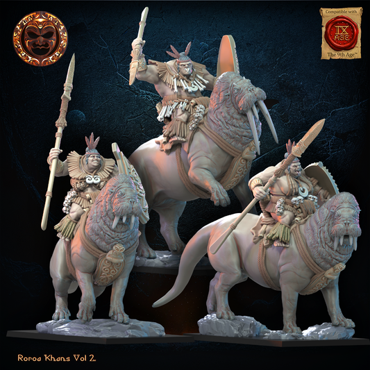Tusker Cavalry | Roroa Khans | Lost Kingdom Miniatures