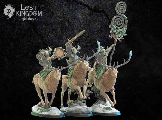 Shika Riders Command Group | Mori / Wood Elves | Lost Kingdom Miniatures