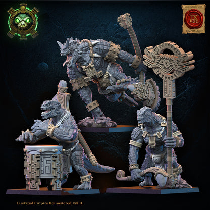 Cipactli Unit Command Group | Saurian Ancients | Lost Kingdom Miniatures