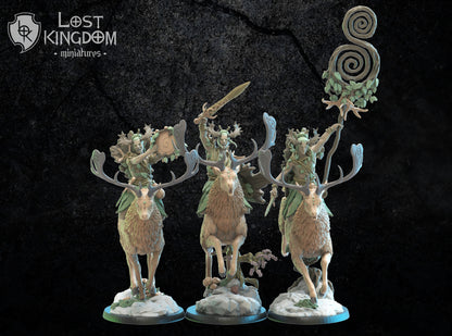 Shika Riders Command Group | Mori / Wood Elves | Lost Kingdom Miniatures