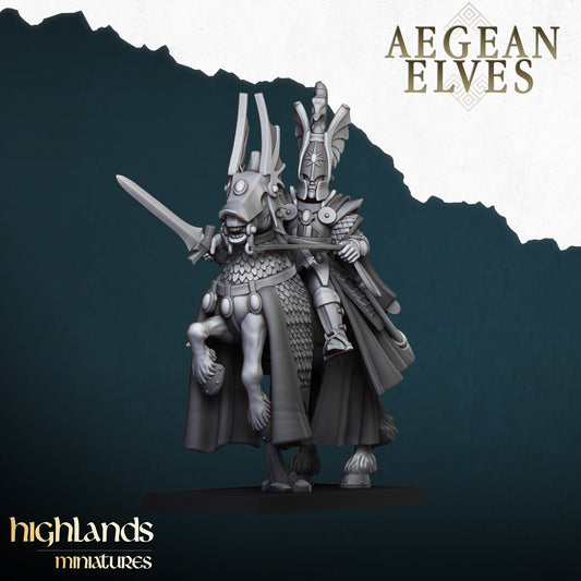 Aegean Elf Mounted Lord | Highlands Miniatures