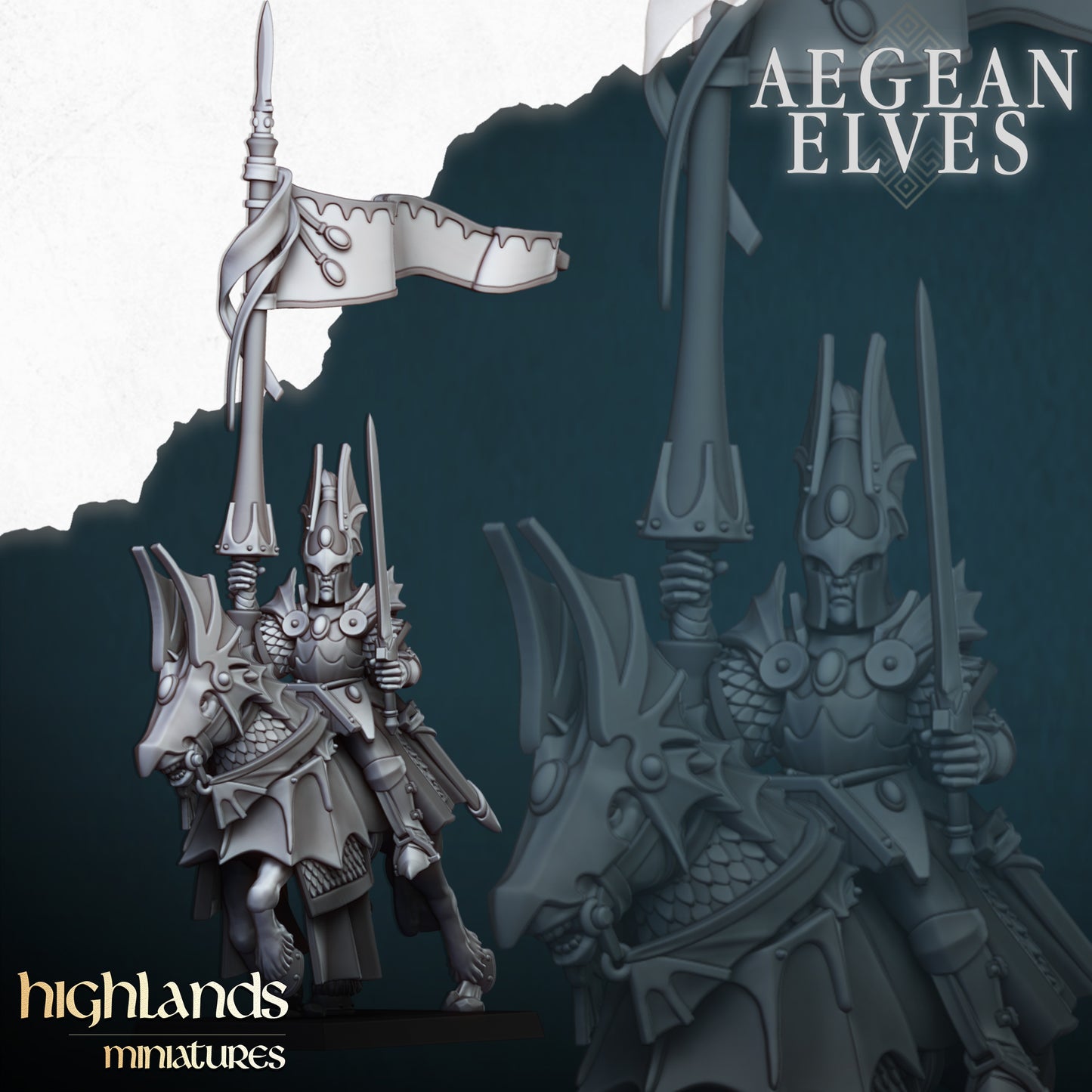 Aegean Elves Mounted Dragon Knights | Highlands Miniatures