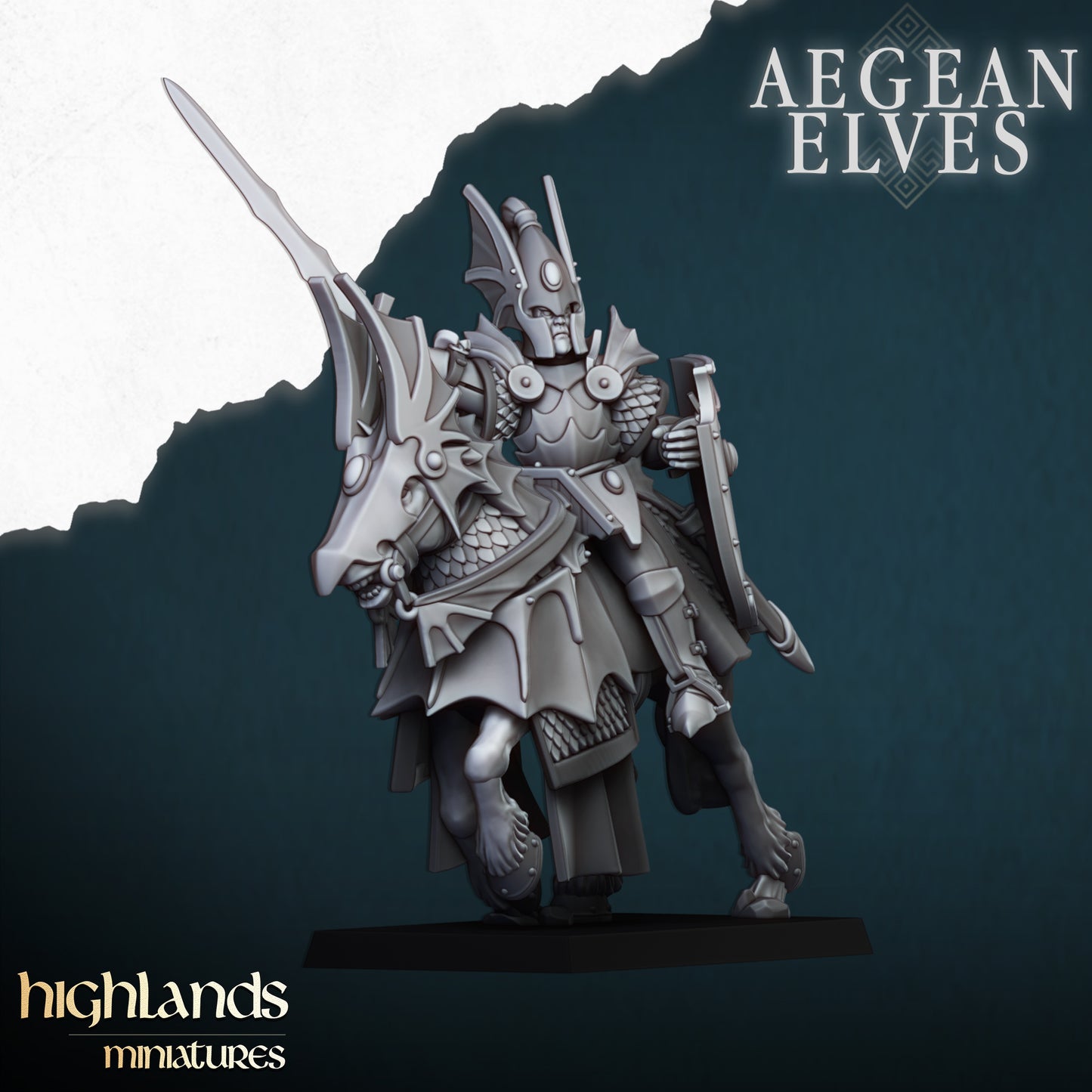 Aegean Elves Mounted Dragon Knights | Highlands Miniatures