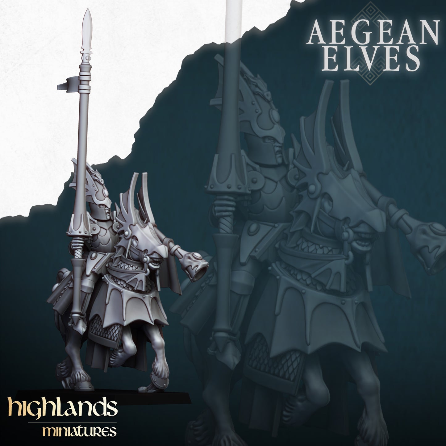 Aegean Elves Mounted Dragon Knights | Highlands Miniatures