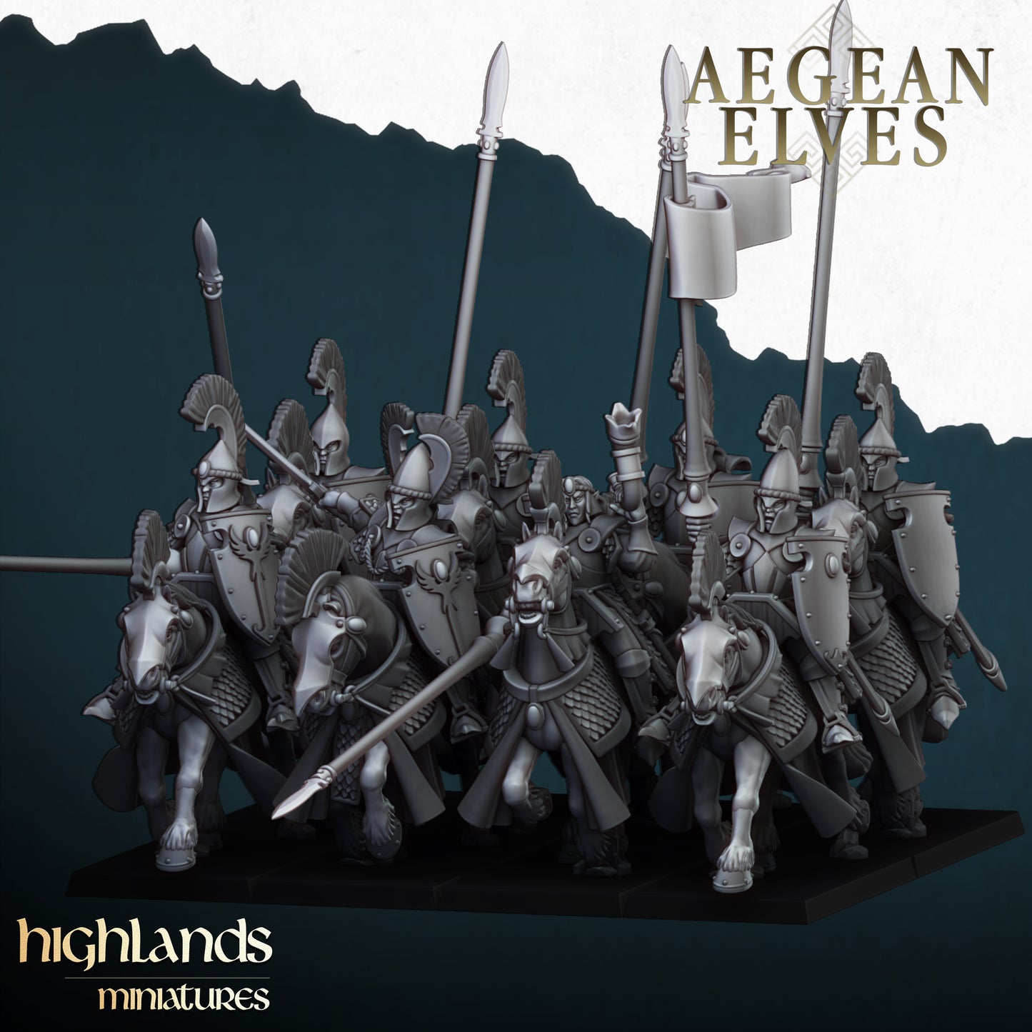 Aegean Elves Mounted Lances | Highlands Miniatures