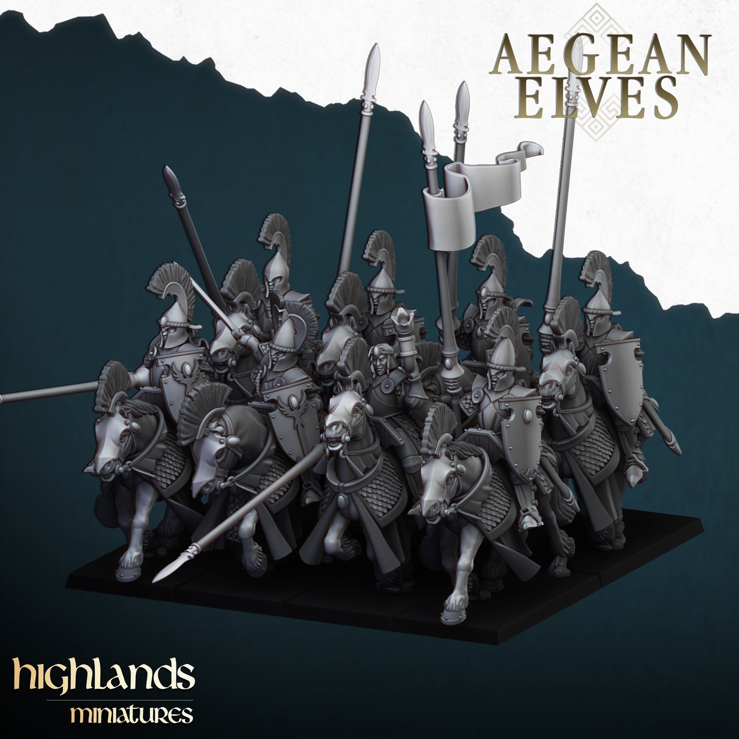 Aegean Elves Mounted Lances | Highlands Miniatures