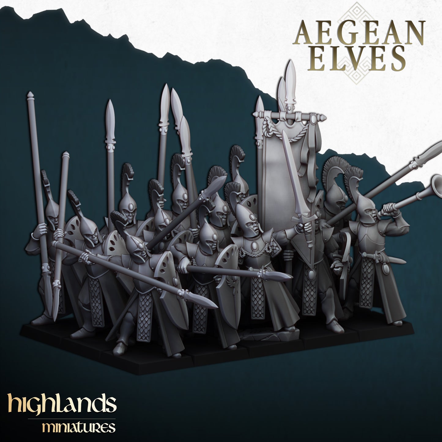 Aegean Elves Spearmen | Highlands Miniatures