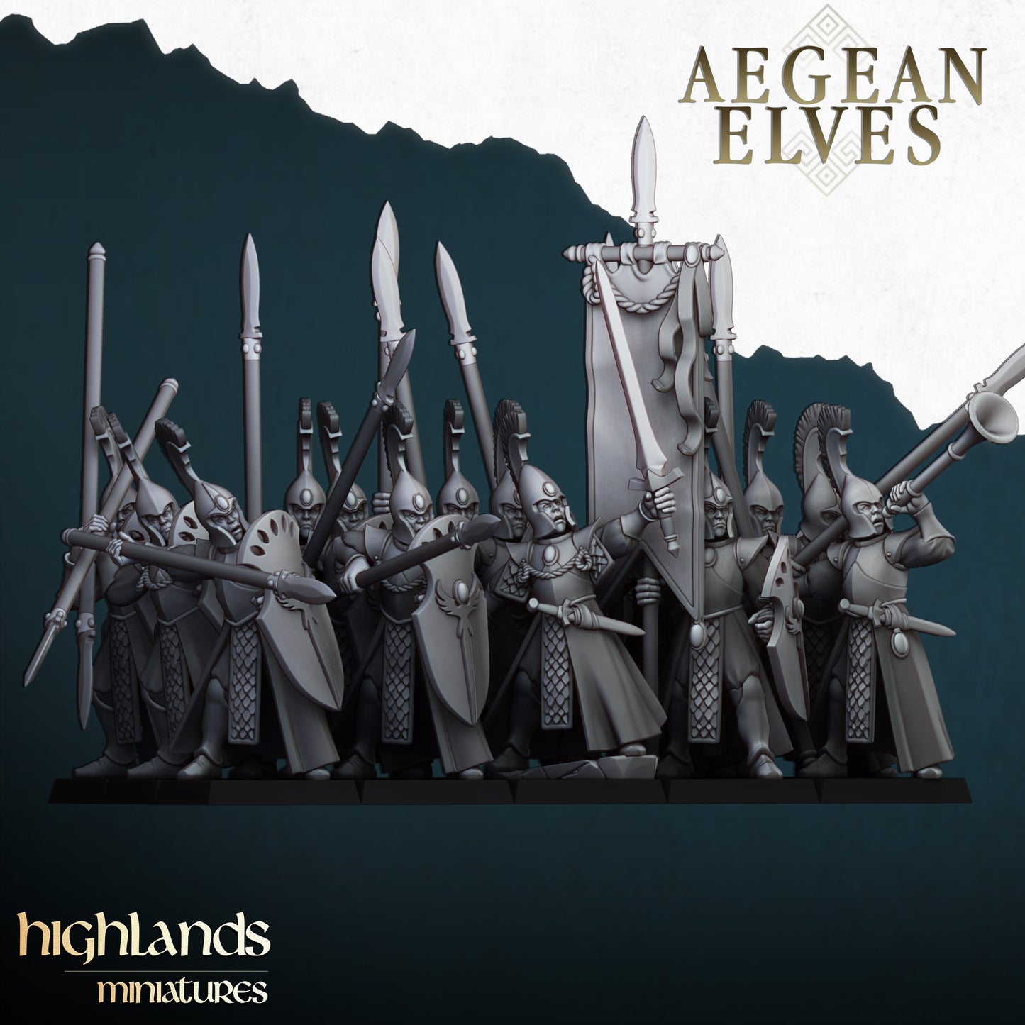 Aegean Elves Spearmen | Highlands Miniatures