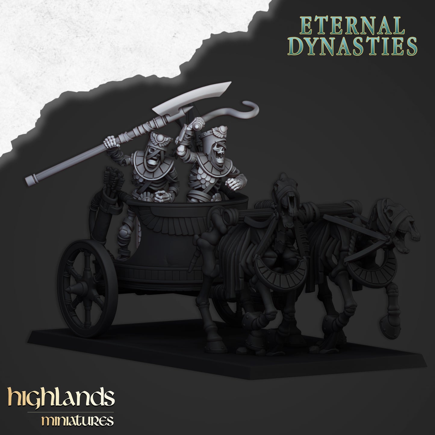 Ancient Guard Chariot Crew | Eternal Dynasties | Highlands Miniatures