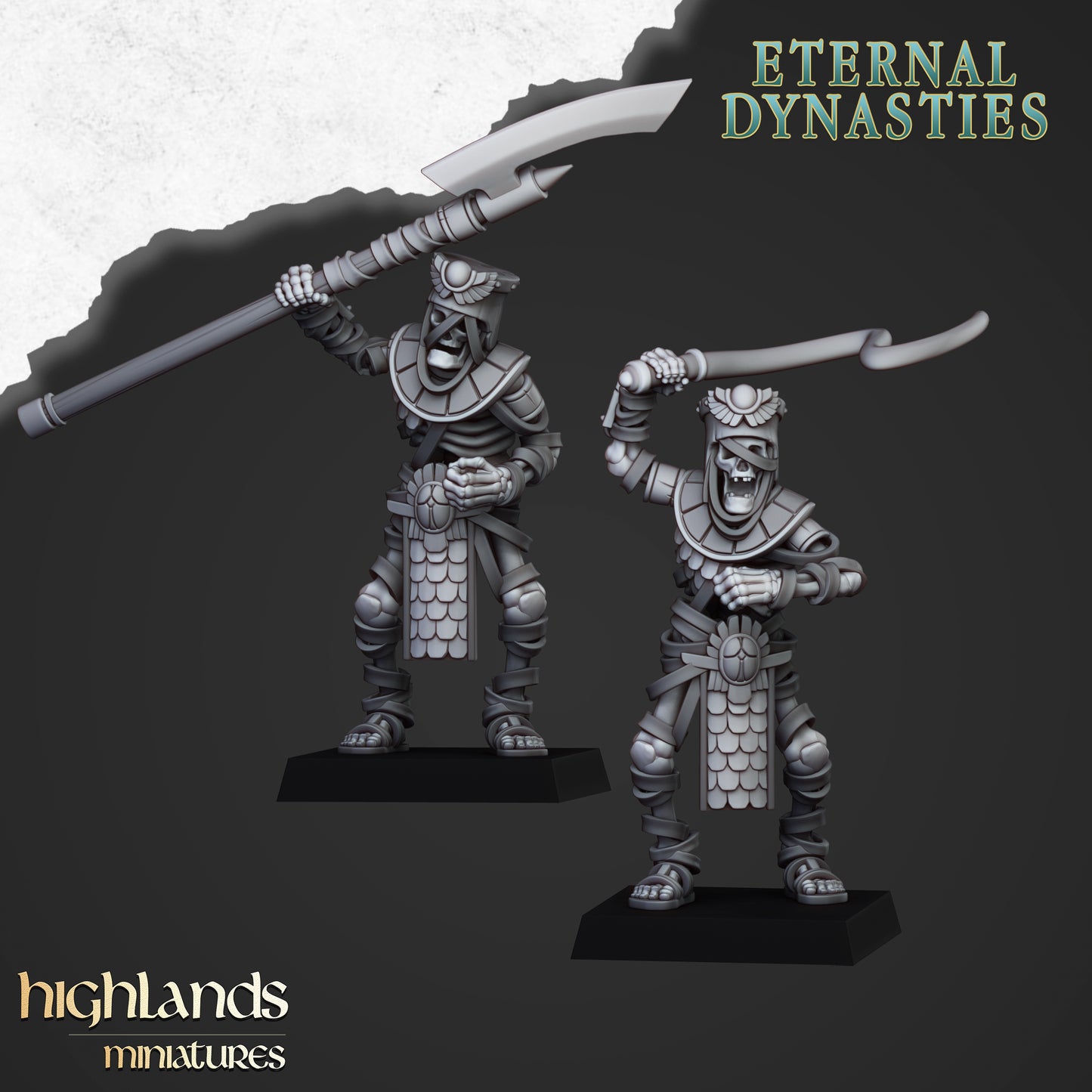 Ancient Guard Chariot Crew | Eternal Dynasties | Highlands Miniatures