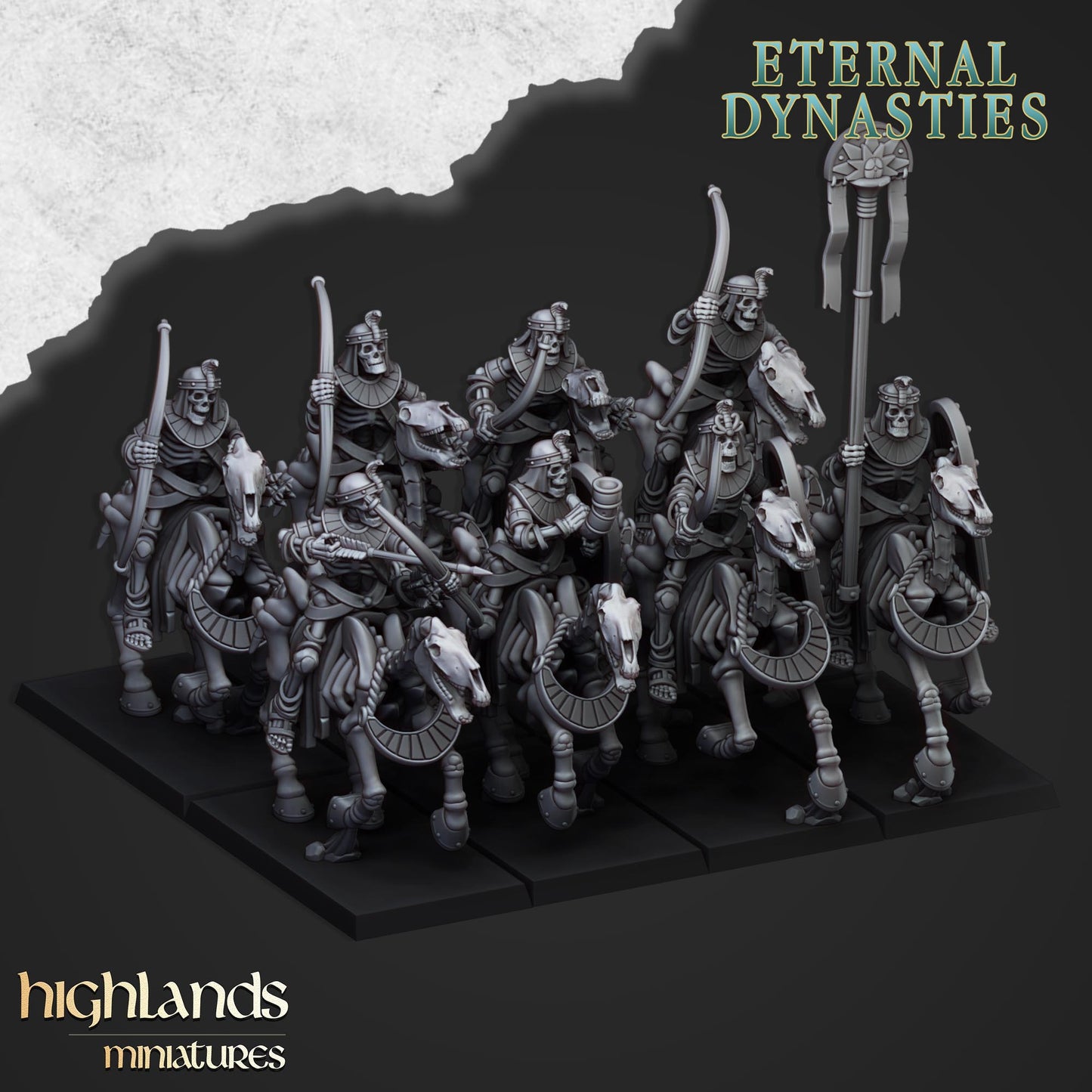 Ancient Skeletal Cavalry (Bows) | Eternal Dynasties | Highlands Miniatures