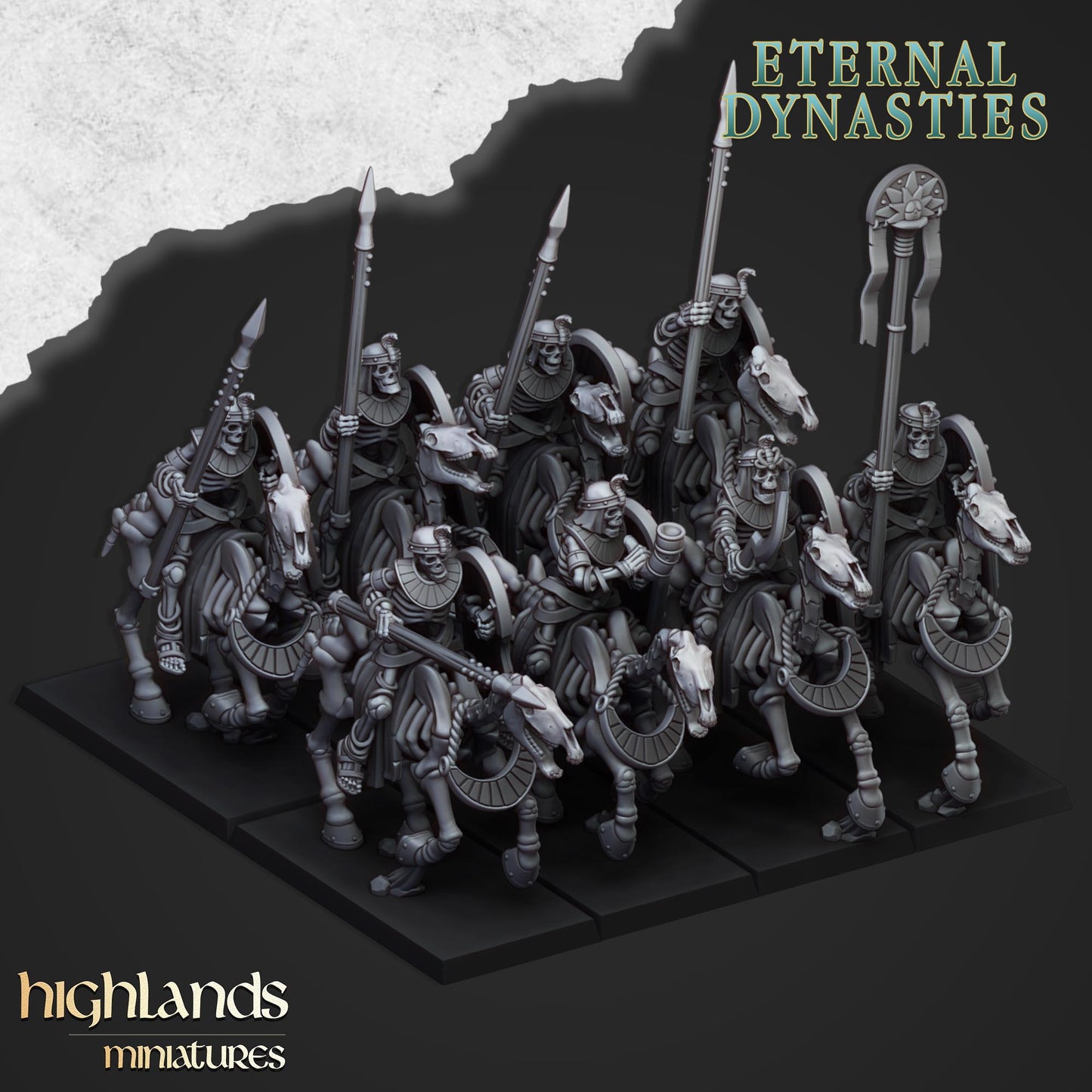 Ancient Skeletal Cavalry (Spears) | Eternal Dynasties | Highlands Miniatures