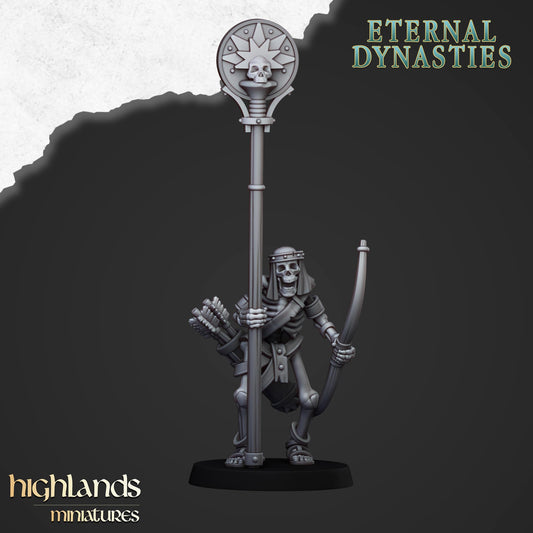 Ancient Skeletal Command Group | Eternal Dynasties | Highlands Miniatures