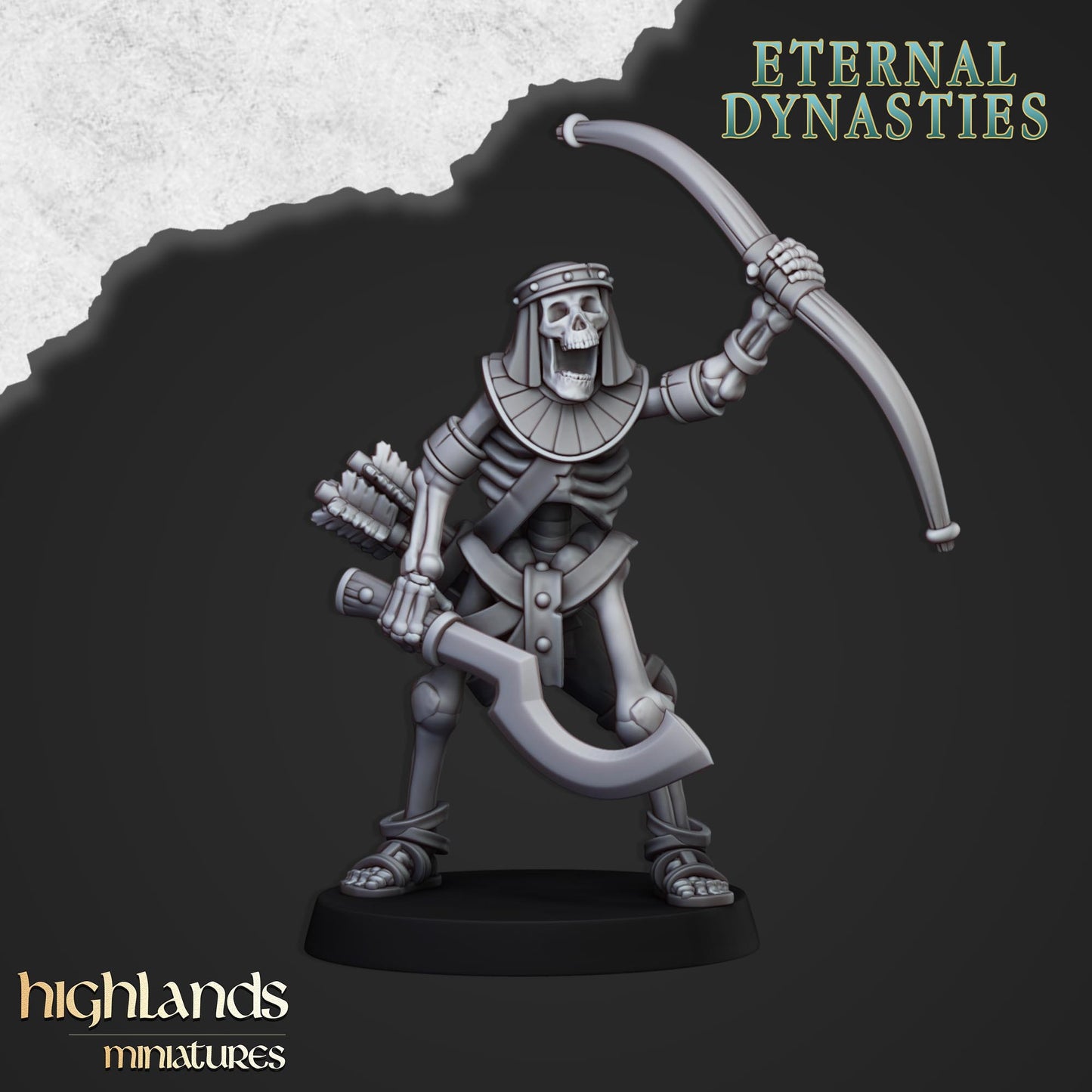 Ancient Skeletal Command Group | Eternal Dynasties | Highlands Miniatures