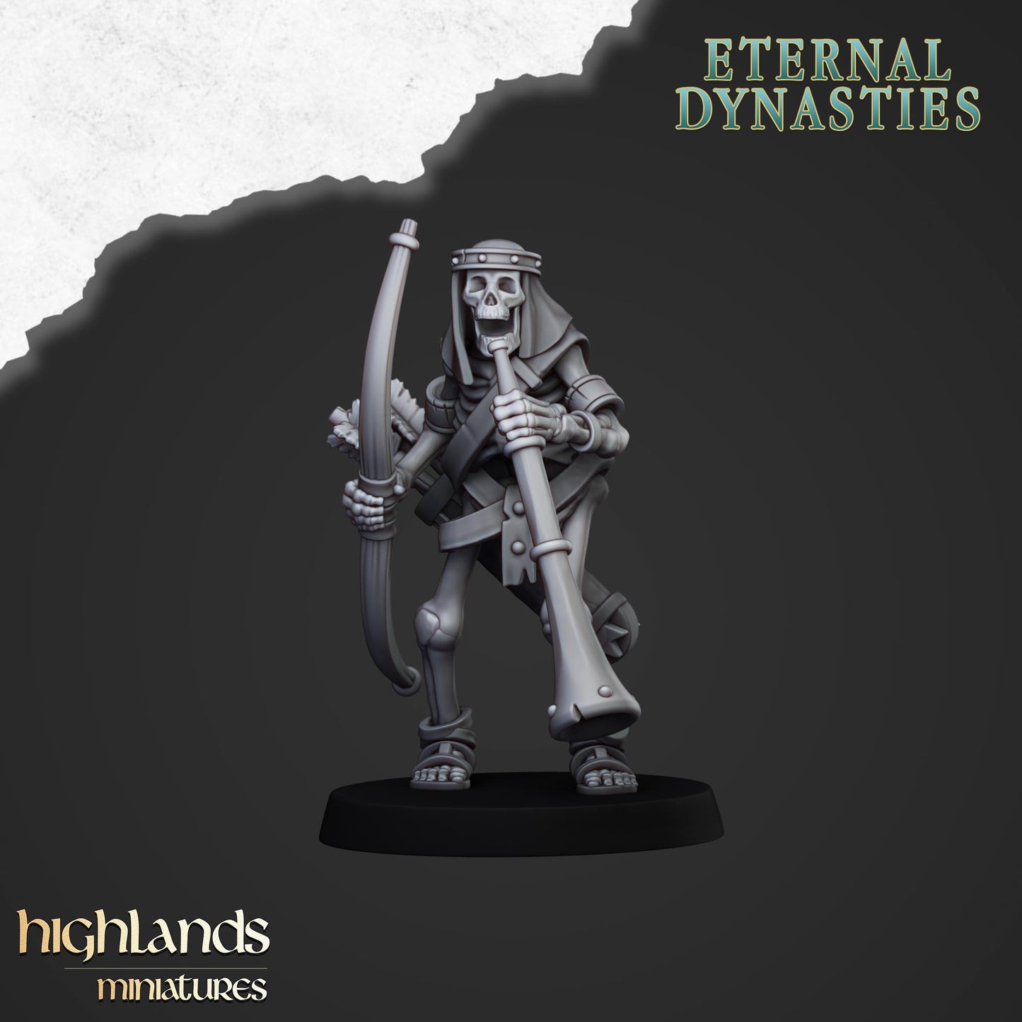 Ancient Skeletal Command Group | Eternal Dynasties | Highlands Miniatures