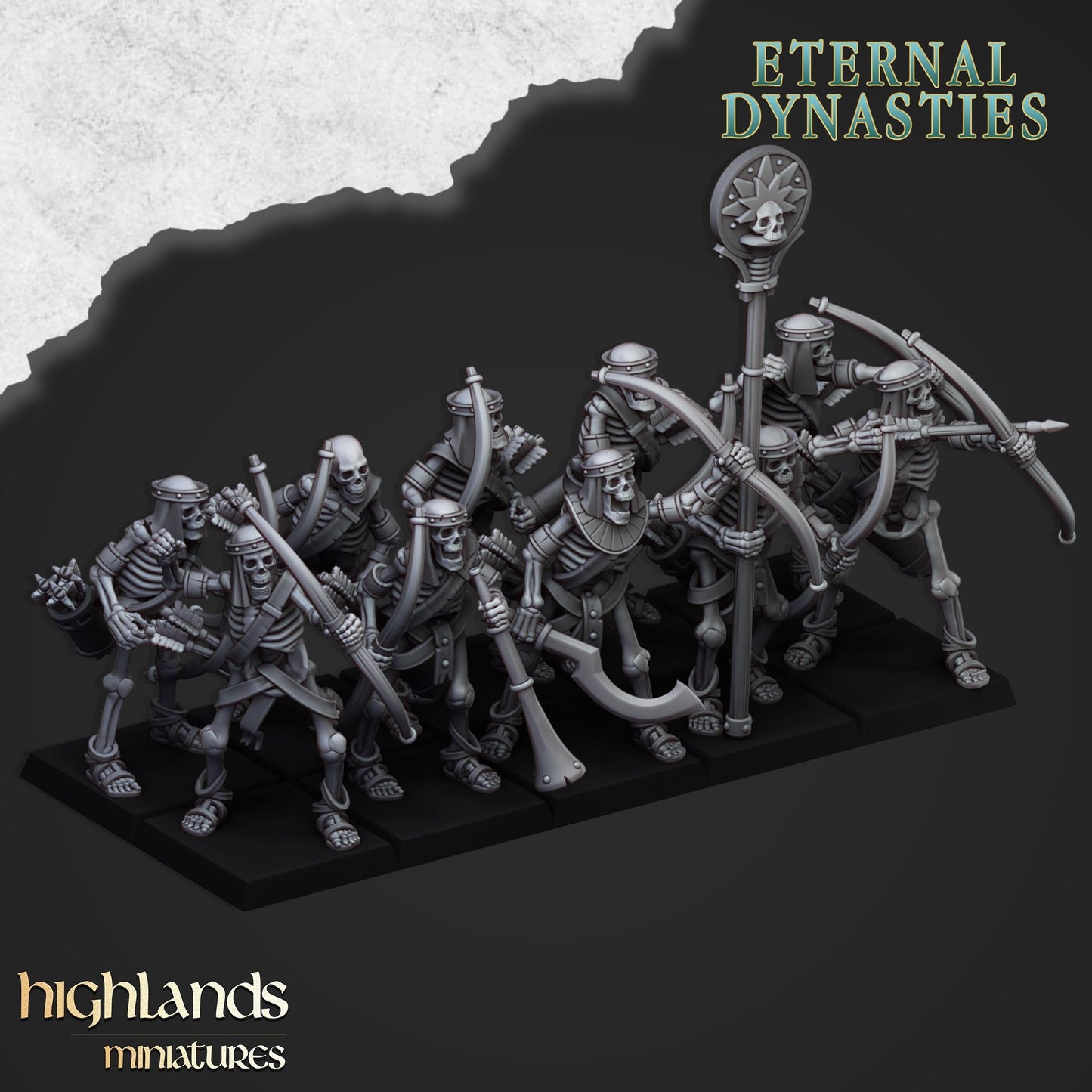 Ancient Skeletons with Bows | Eternal Dynasties | Highlands Miniatures