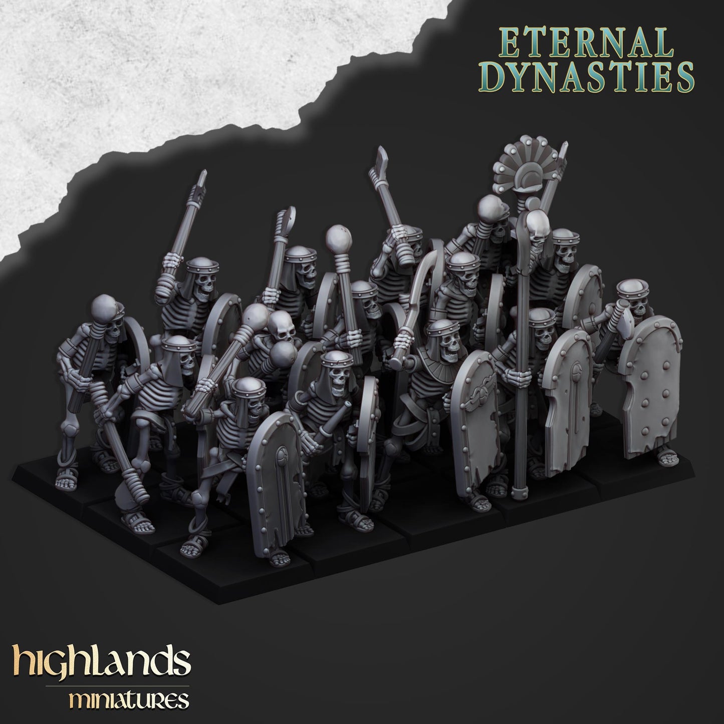 Ancient Skeletons with Melee Weapons | Eternal Dynasties | Highlands Miniatures