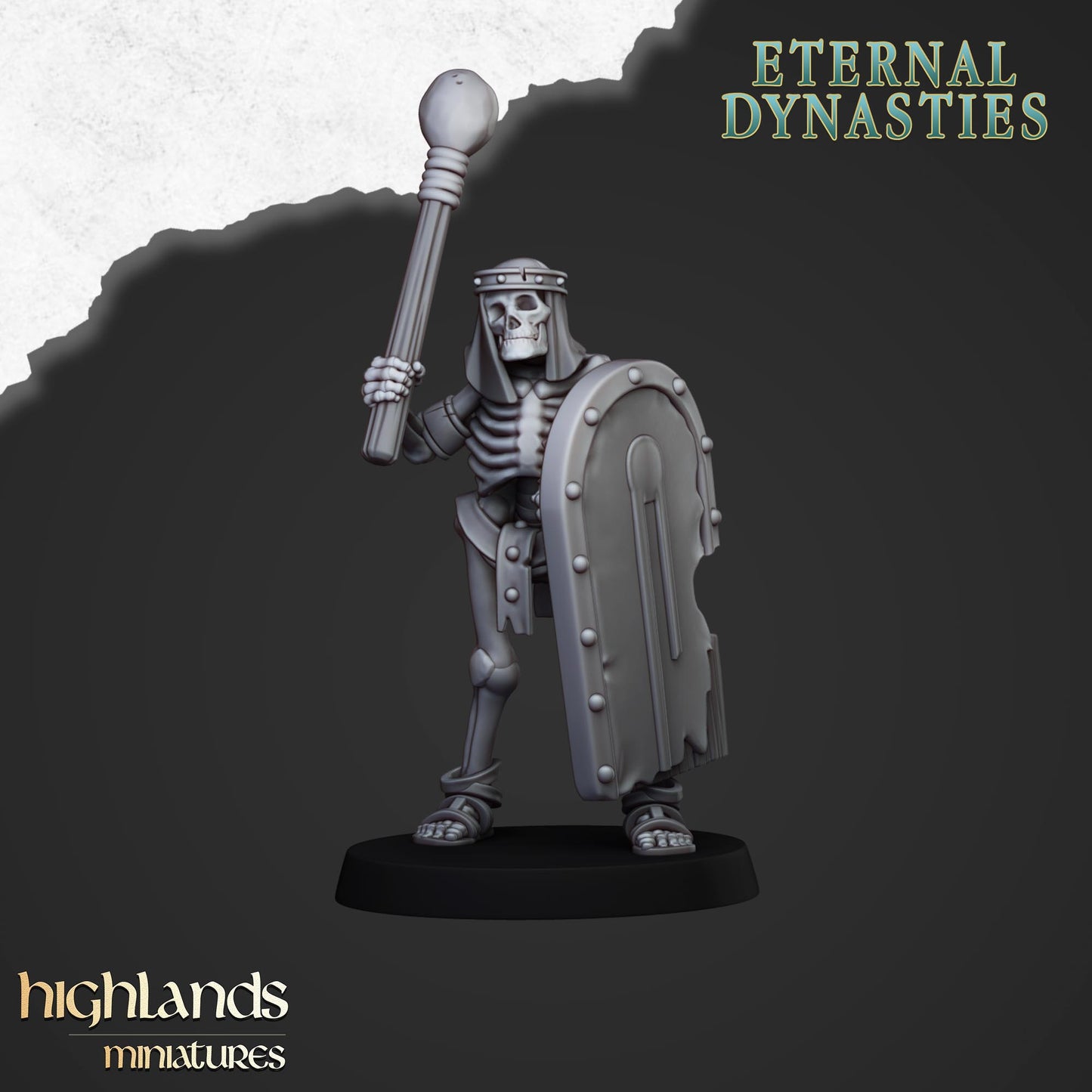 Ancient Skeletons with Melee Weapons | Eternal Dynasties | Highlands Miniatures