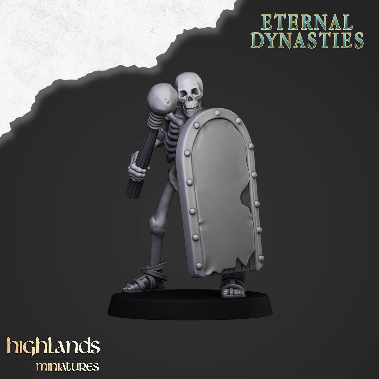 Ancient Skeletons with Melee Weapons | Eternal Dynasties | Highlands Miniatures