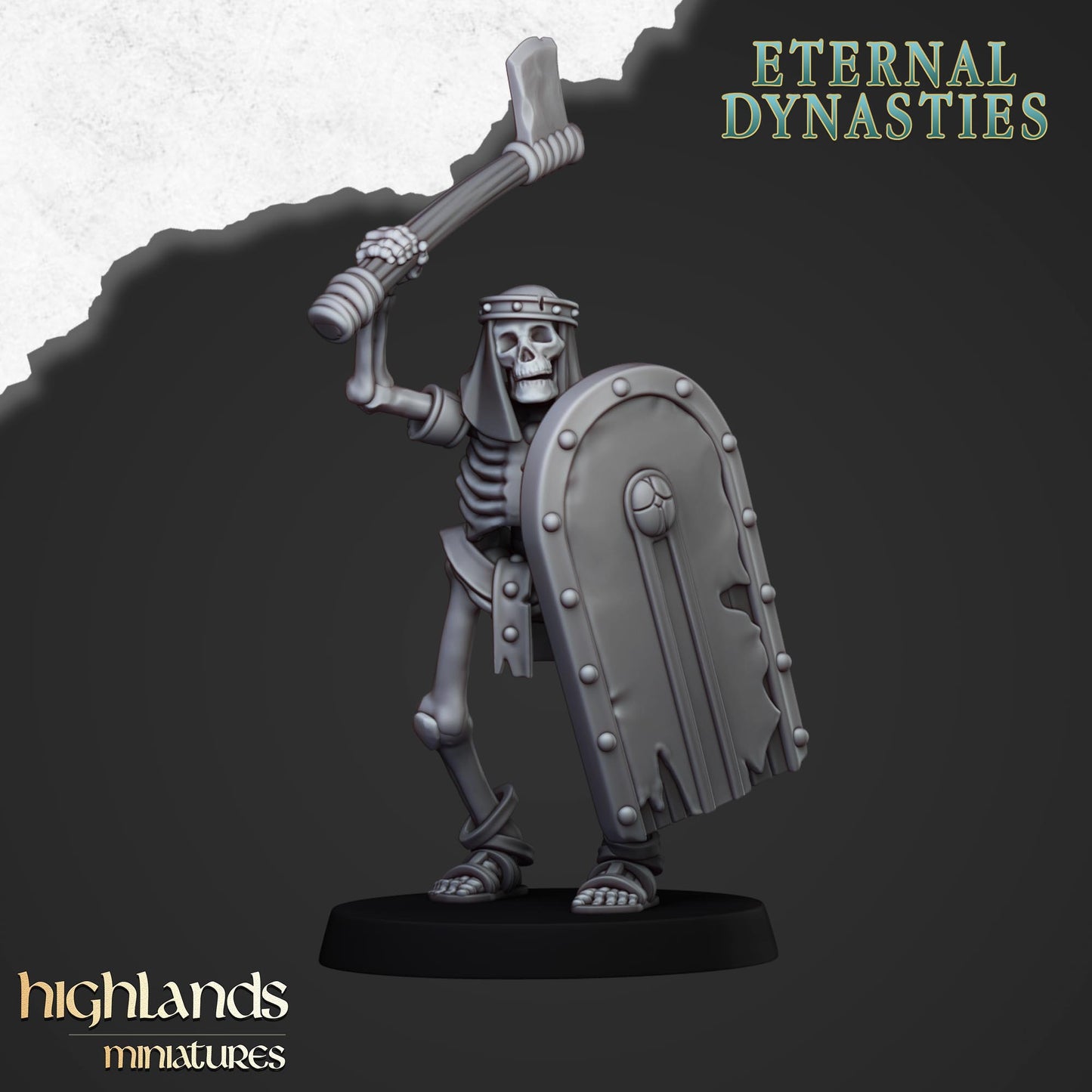 Ancient Skeletons with Melee Weapons | Eternal Dynasties | Highlands Miniatures