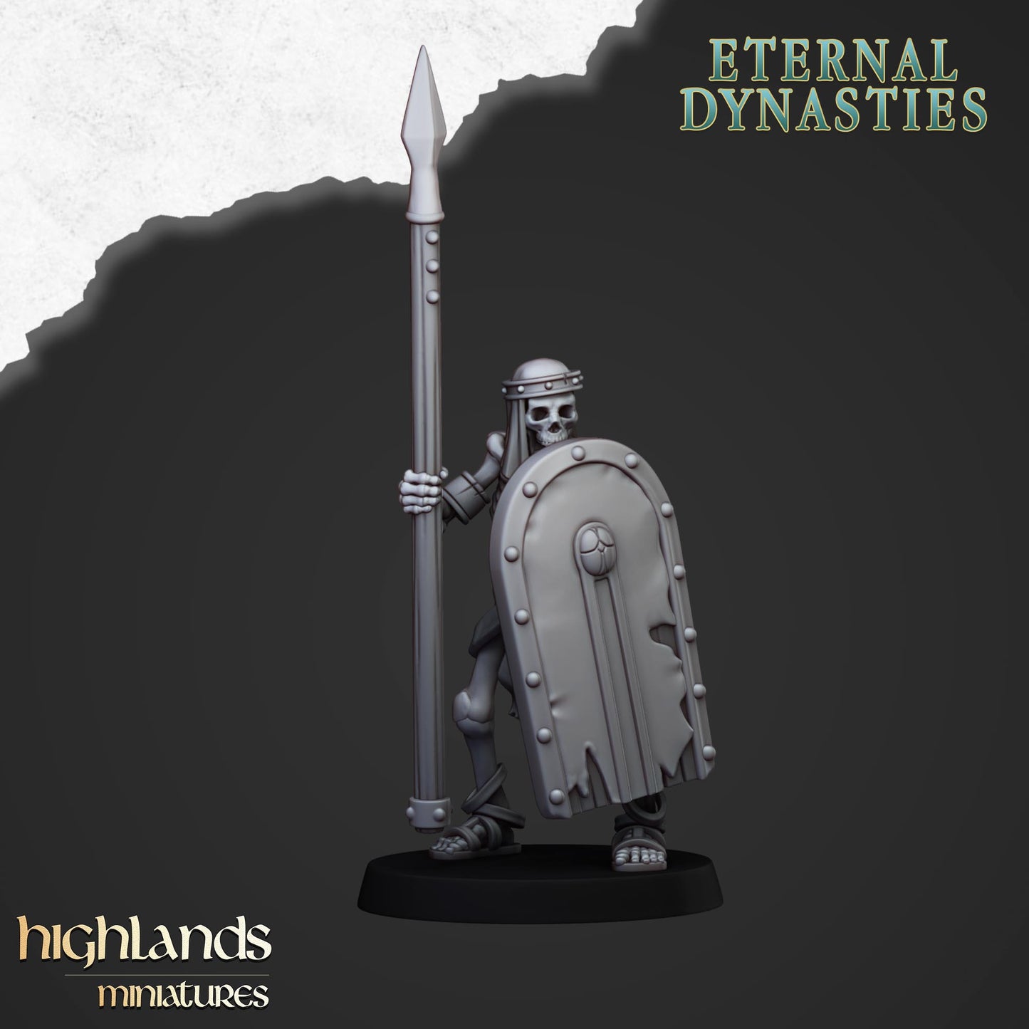 Ancient Skeletons with Spears | Eternal Dynasties | Highlands Miniatures