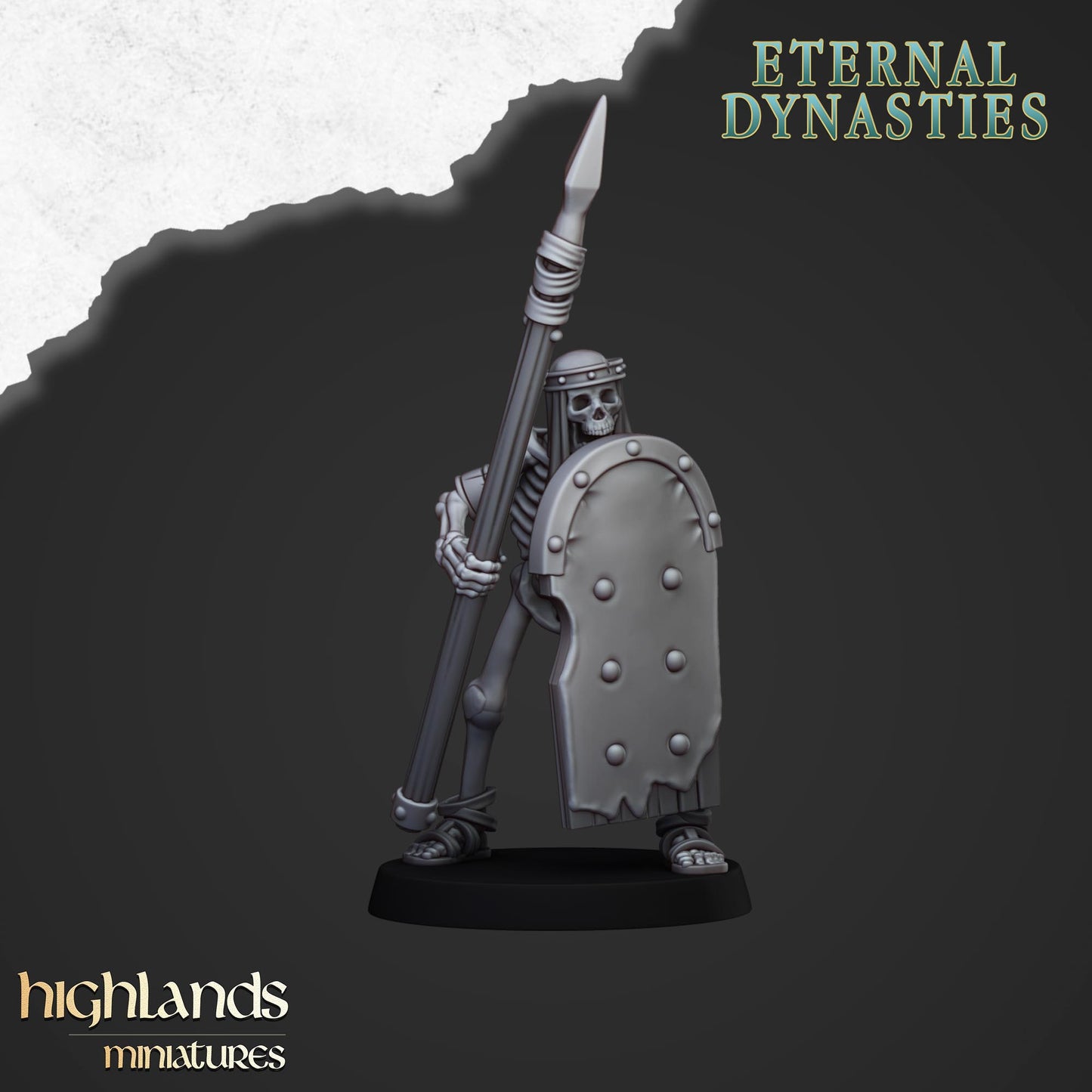 Ancient Skeletons with Spears | Eternal Dynasties | Highlands Miniatures