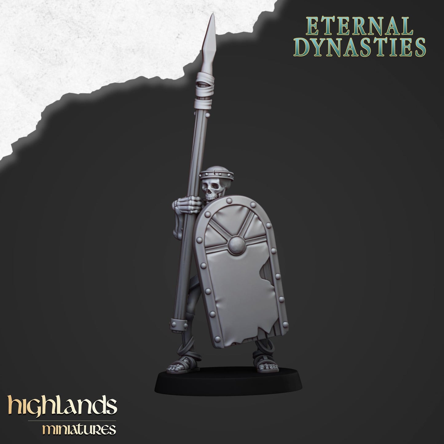 Ancient Skeletons with Spears | Eternal Dynasties | Highlands Miniatures