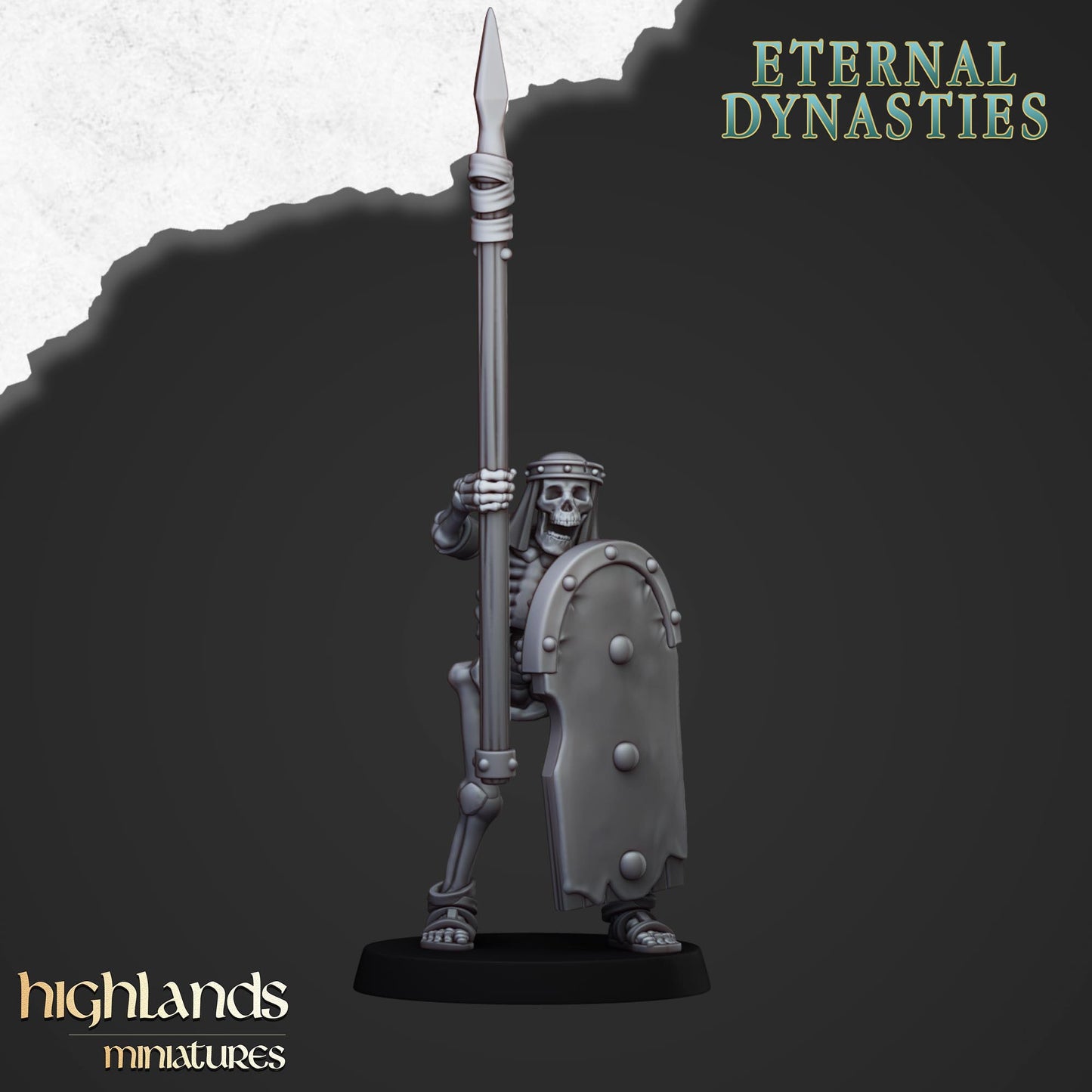 Ancient Skeletons with Spears | Eternal Dynasties | Highlands Miniatures