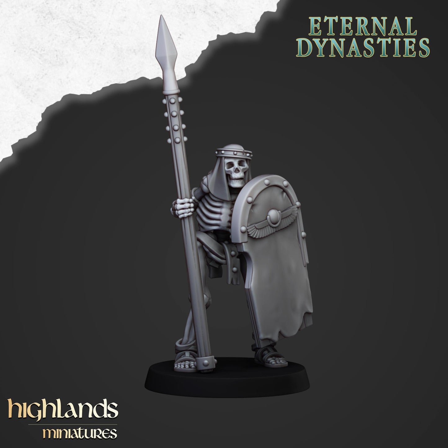 Ancient Skeletons with Spears | Eternal Dynasties | Highlands Miniatures