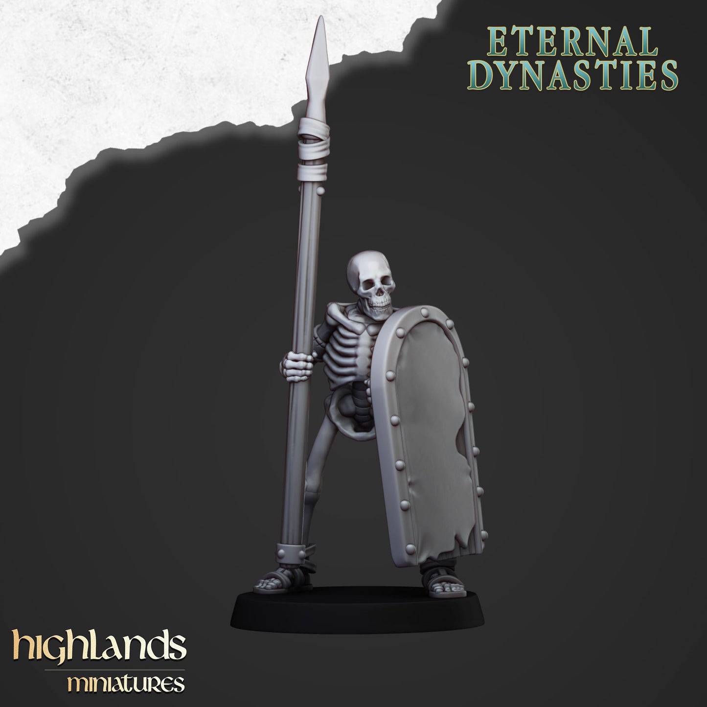 Ancient Skeletons with Spears | Eternal Dynasties | Highlands Miniatures