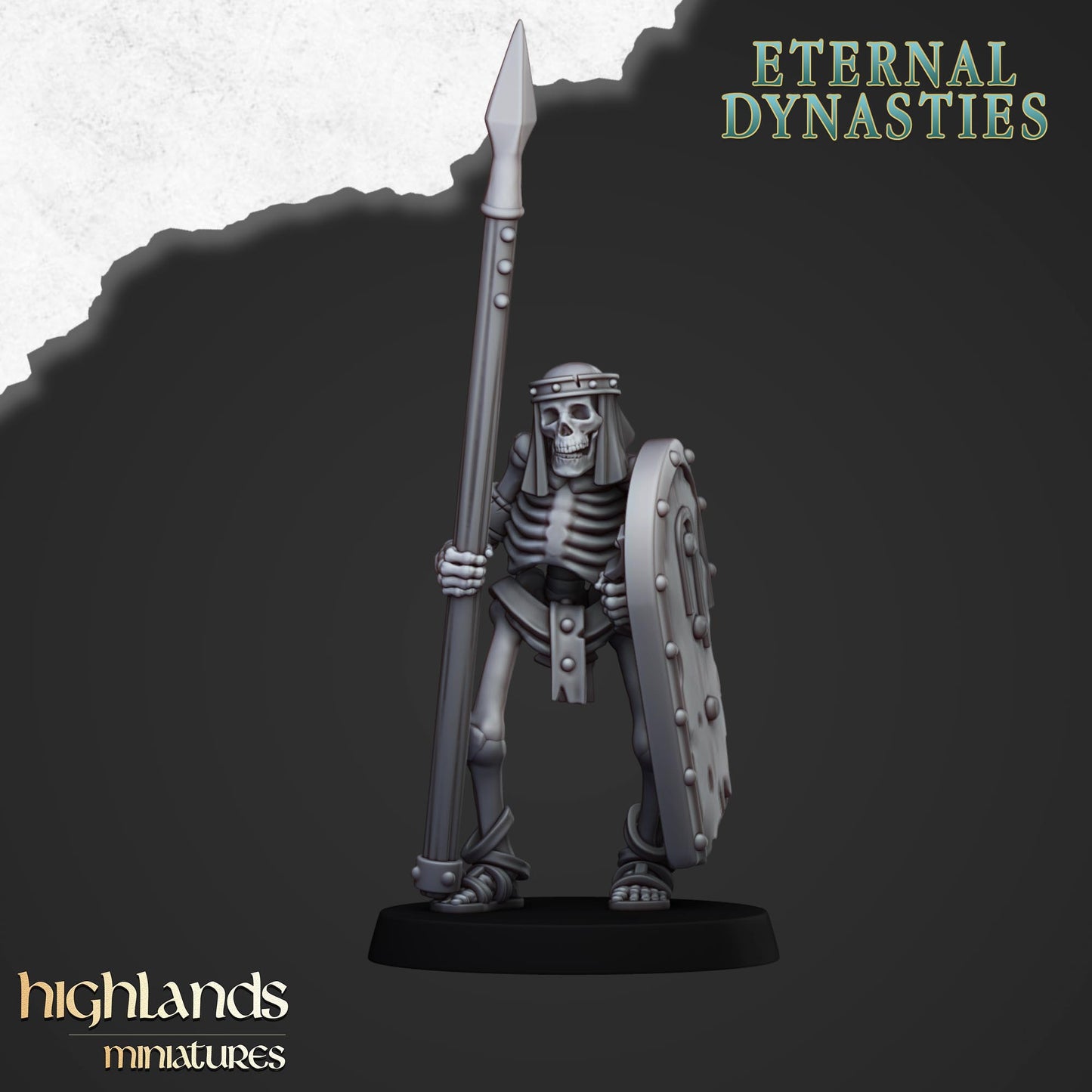 Ancient Skeletons with Spears | Eternal Dynasties | Highlands Miniatures