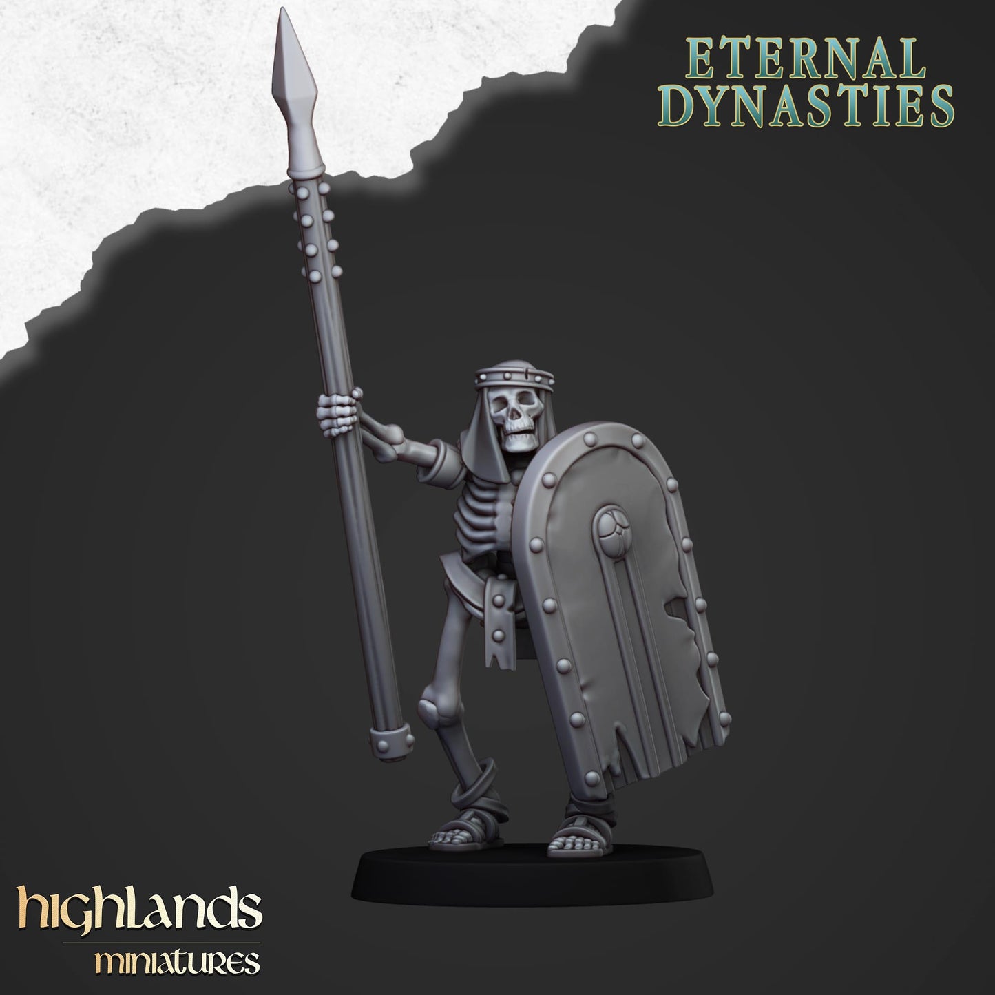 Ancient Skeletons with Spears | Eternal Dynasties | Highlands Miniatures