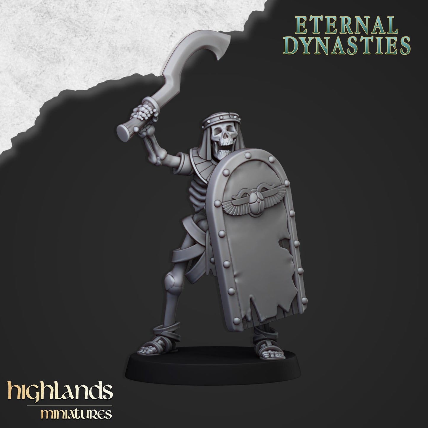 Ancient Skeletons with Spears | Eternal Dynasties | Highlands Miniatures