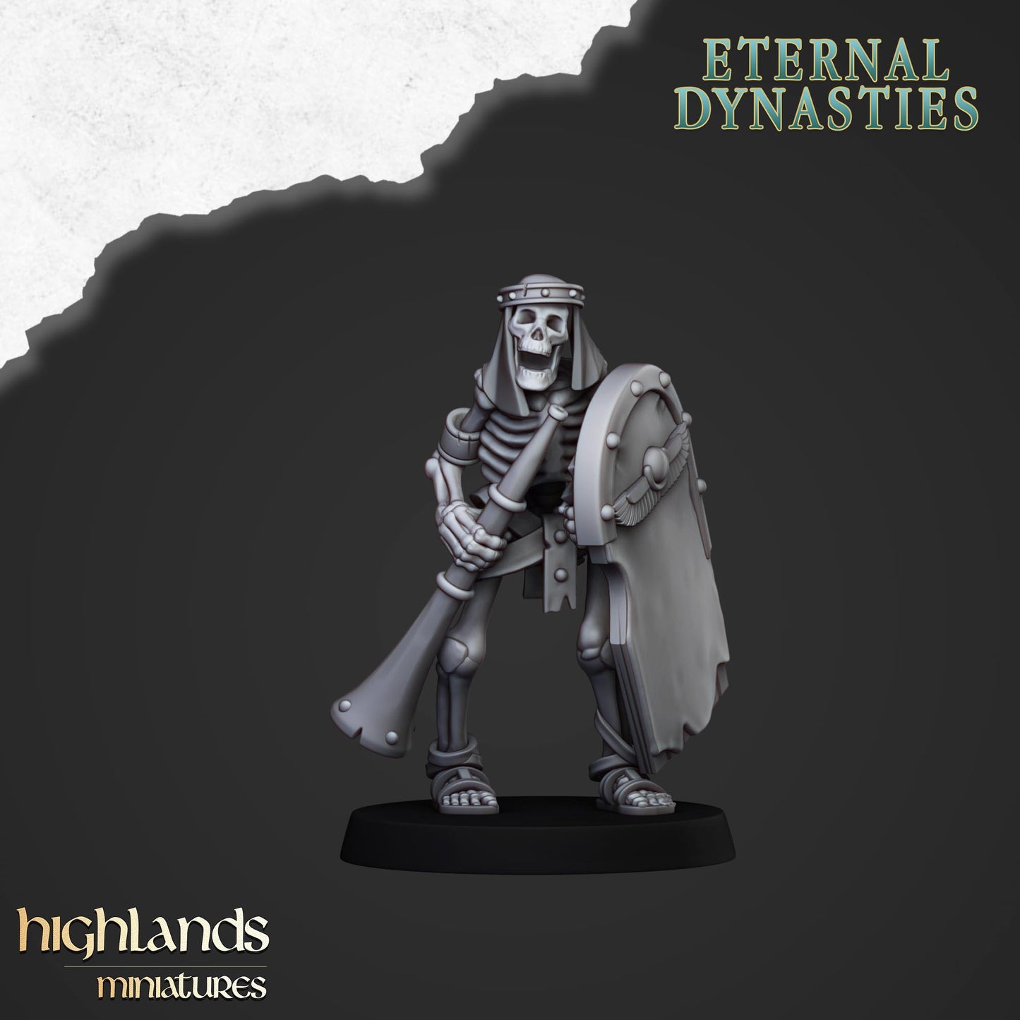 Ancient Skeletons with Spears | Eternal Dynasties | Highlands Miniatures