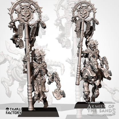 Skeletal Battle Standard Bearer | Txarli Factory | Armies of the Sands