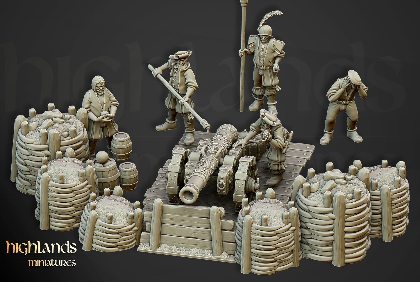 Imperial Cannon Battery | Sunland, Empire of the Sun | Highlands Miniatures