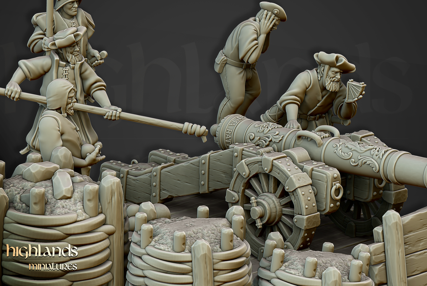 Imperial Cannon Battery | Sunland, Empire of the Sun | Highlands Miniatures