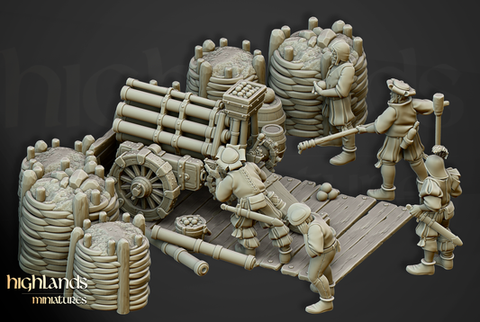 Imperial Volley Gun Battery | Sunland, Empire of the Sun | Highlands Miniatures