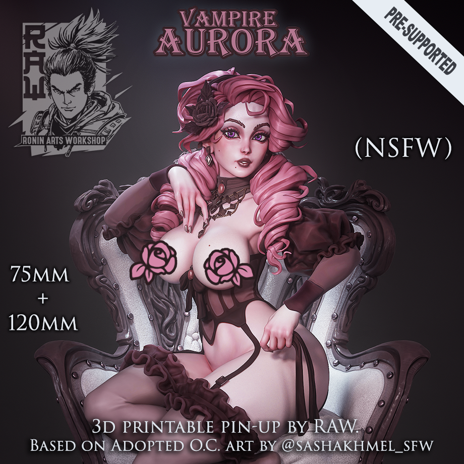 Vampire Aurora - Gothic PinUp Girl (NSFW) | Pinups | Ronin Arts Workshop