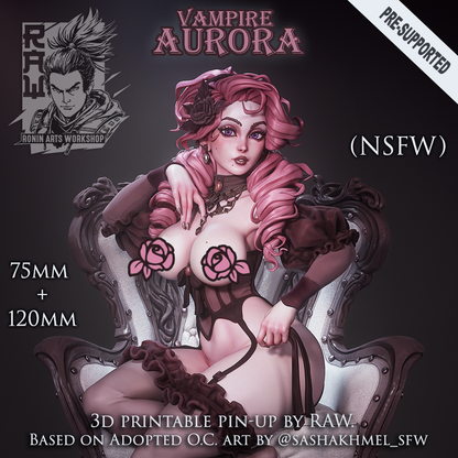 Vampire Aurora - Gothic PinUp Girl (NSFW) | Pinups | Ronin Arts Workshop