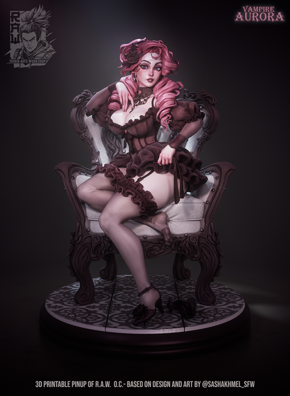 Vampire Aurora - Gothic PinUp Girl (NSFW) | Pinups | Ronin Arts Workshop
