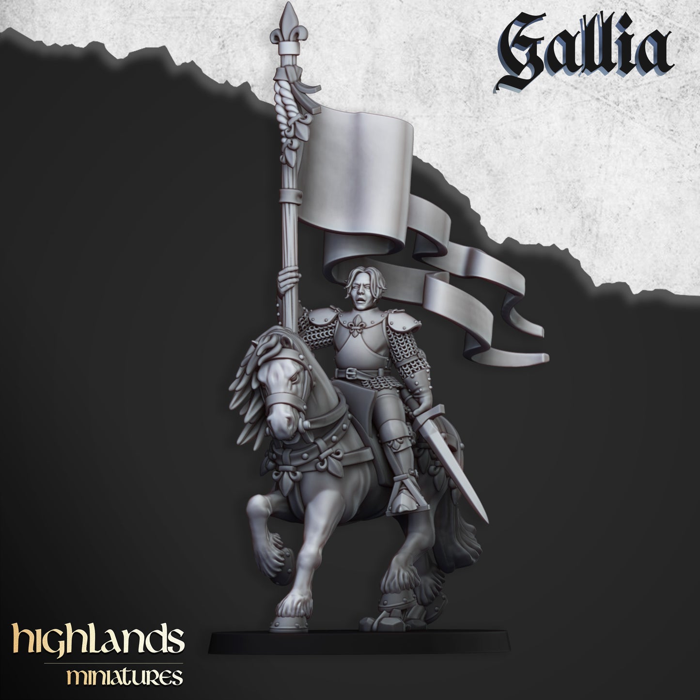 Mounted Baroness of Gallia | Gallia, the Medieval Kingdom | Highlands Miniatures