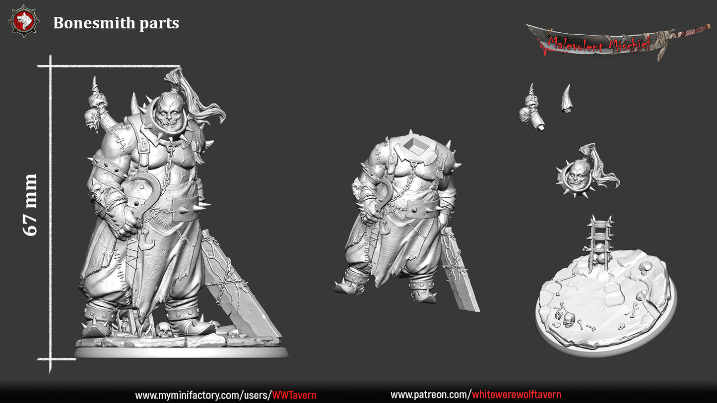 Bonesmith - heroic miniature | Malevolent Mischief | 75 mm scaled model | White Werewolf Tavern