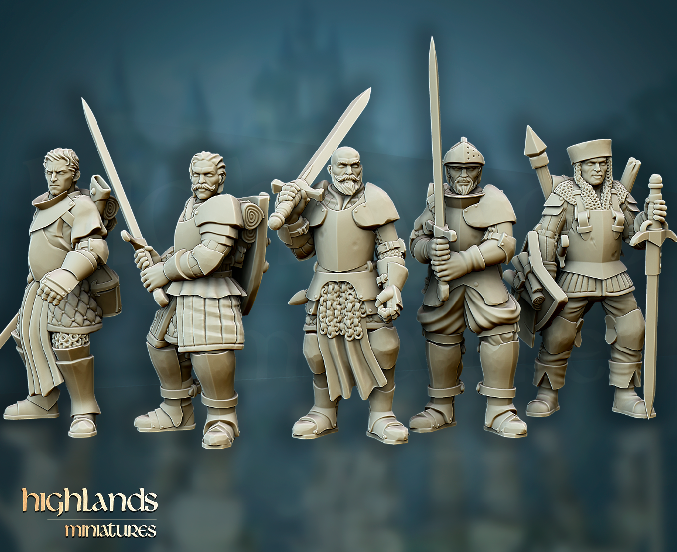 Questing Knights of Gallia on Foot | Gallia, the Medieval Kingdom | Highlands Miniatures