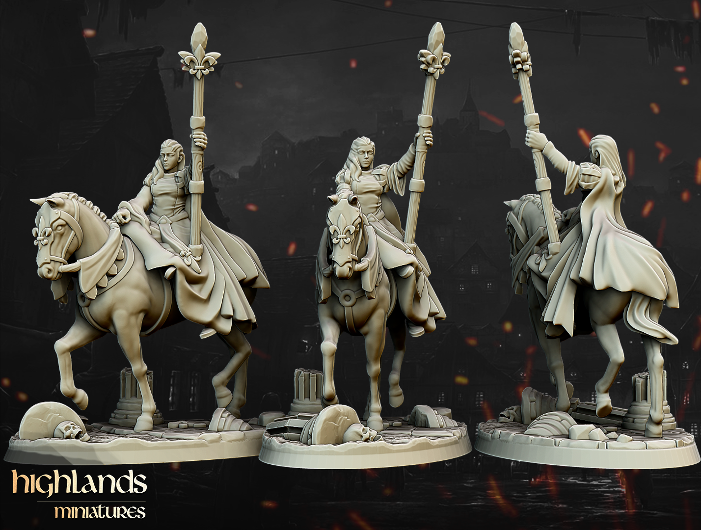 Mounted Damsel of the Lady | Gallia, the Medieval Kingdom | Highlands Miniatures