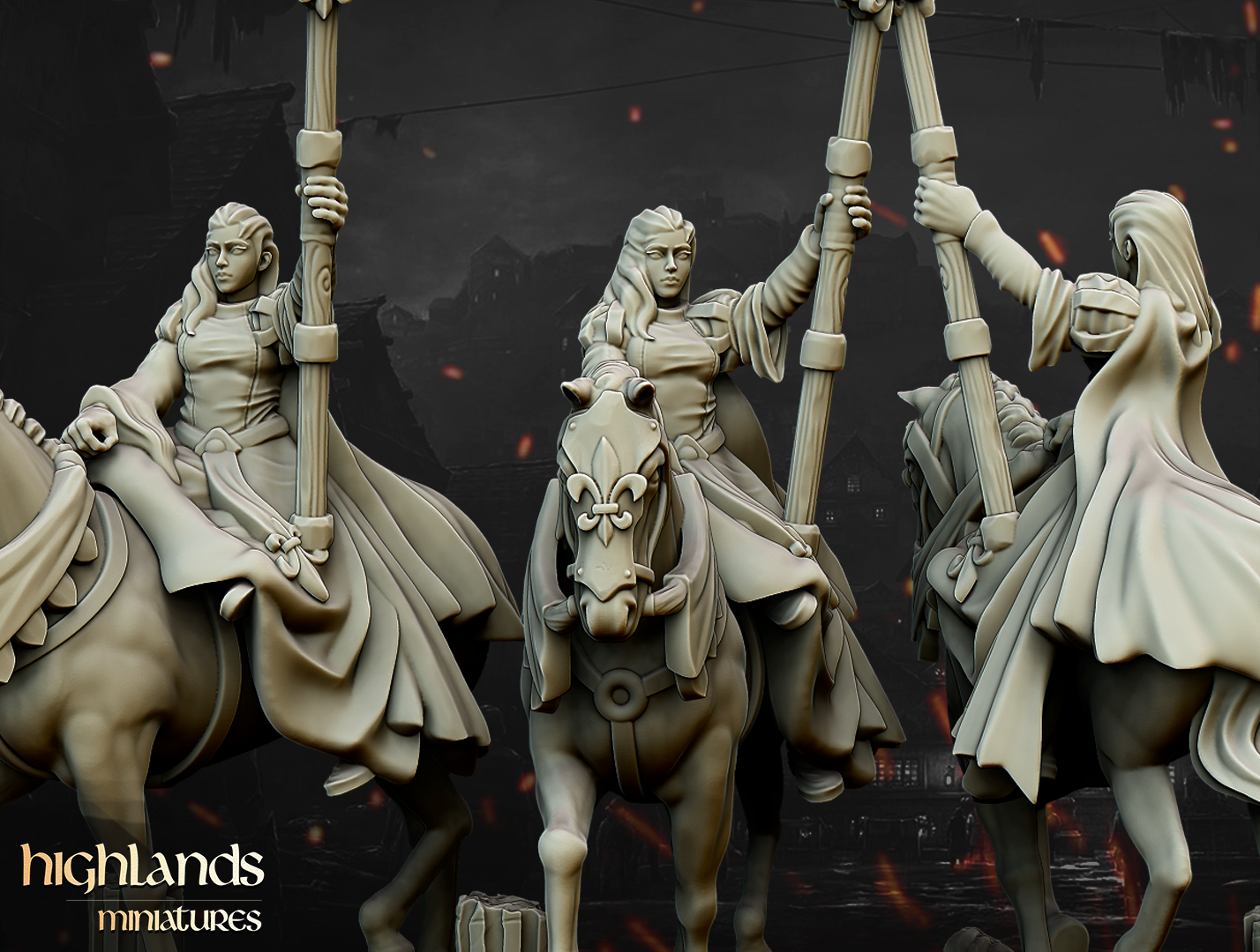 Mounted Damsel of the Lady | Gallia, the Medieval Kingdom | Highlands Miniatures