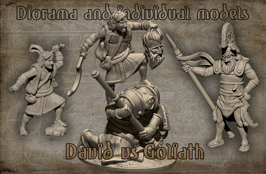 David vs. Goliath Diorama | 15- 32mm | Red Copper Miniatures