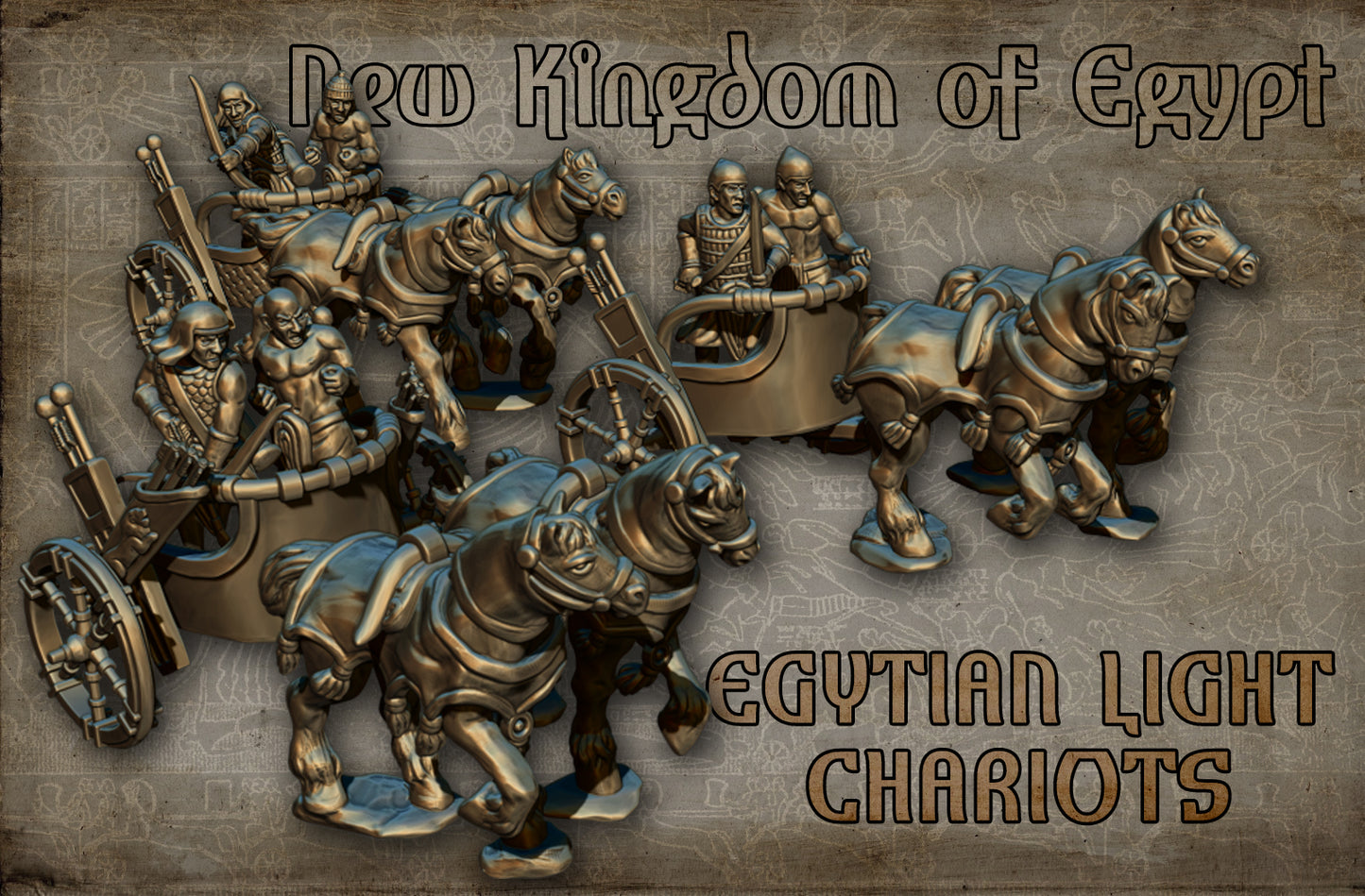 3x Egyptian Light Chariots | Hittite Empire | Red Copper Miniatures